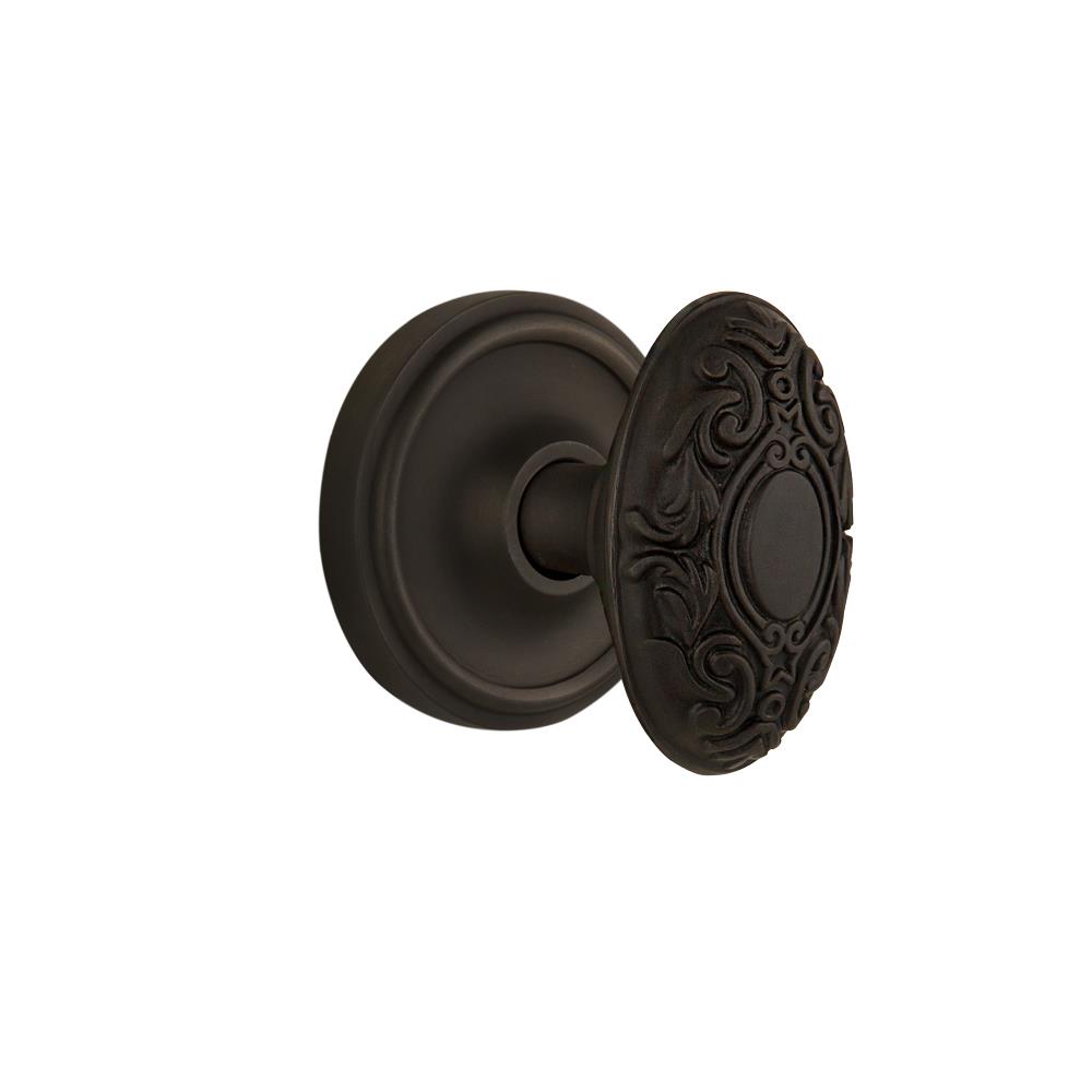 Nostalgic Warehouse CLAVIC Double Dummy Classic Rosette with Victorian Knob in Oil Rubbed Bronze